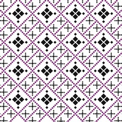 Fabric pixel abstract geometric pattern Thai stye design for clothing, fabric, background, wallpaper, wrapping, batik. Knitwear, Embroidery style. Aztec geometric art ornament print.