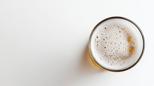 A glass of beer with foam on top