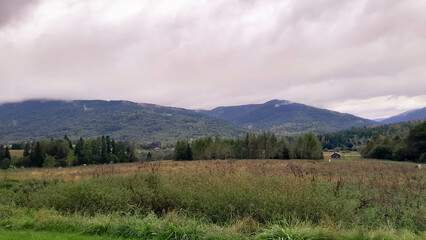 Landscape of Bieszczady Mountains.