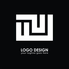 WU UW Logo Design, Creative Minimal Letter WU UW Monogram