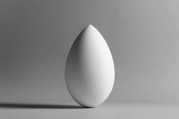 Fototapeta premium A minimalist design of a white egg-shaped object displayed on a gray background