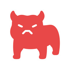 Powerful angry bulldog silhouette vector icon, ideal for sports teams, branding, and T-shirt design. A bold mascot logo that conveys strength and fierce identity. Perfect for digital and print use.