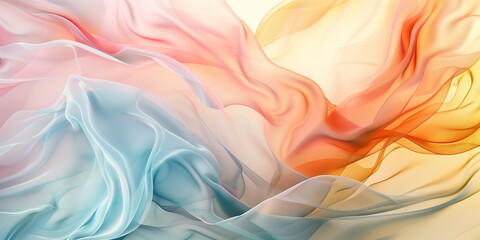 Obraz premium Silk satin fabric folds texture in soft pastel colors creating abstract gradient background
