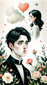 Teen Boy in Unrequited Love Imagining His Crush