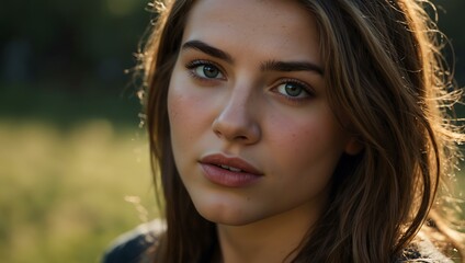 Naklejka premium A headshot of a stunning young woman.