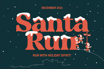 Santa Run event poster with festive theme for December 2024