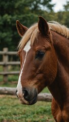 Obraz premium Adorable horses at the farm.
