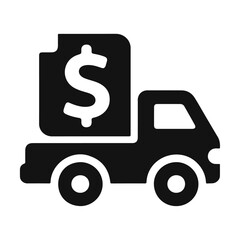 Black silhouette car with dollar vector icon design