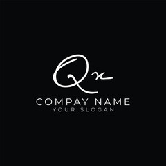 q x initial letter handwriting and signature logo. QX hand drawn calligraphy lettering vector for real estate, beauty, photography, letter logo design