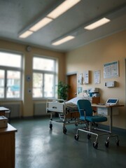 Blurred background of a hospital clinic.