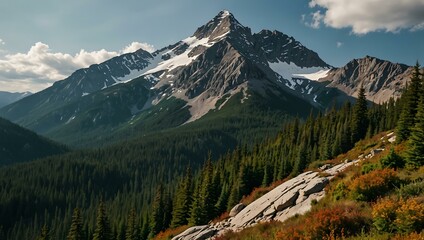 Fototapeta premium Cascade Mountain landscape.
