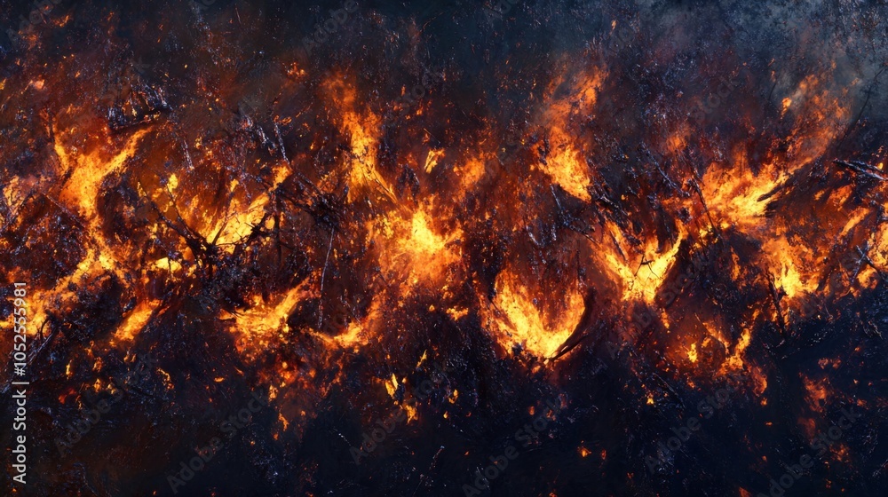 Aufkleber dynamic flames and fiery abstract background