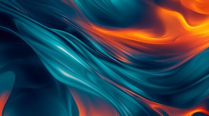 Fototapeta premium Turquoise Swirling Fractal Abstract Design