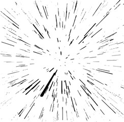 Obraz premium Circular starburst explosion texture. Distressed uneven grunge background. Abstract vector illustration. Overlay to create interesting effect and depth. Isolated on white background.