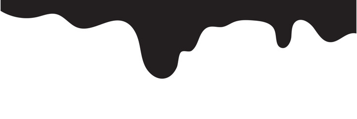 Black Liquid Flowing, spilled, drop, splash, leak concept vector paint drops icon. Ink drip and black Melt Drips. vector illustration.