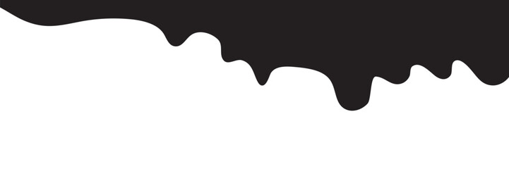 Black Liquid Flowing, spilled, drop, splash, leak concept vector paint drops icon. Ink drip and black Melt Drips. vector illustration.