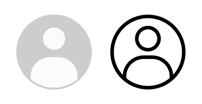 profile avatar icon: user account display picture symbol for social media, websites, and apps. Vector illustration on a transparent background.