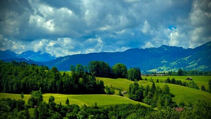 Fototapeta premium landscape with mountains and clouds