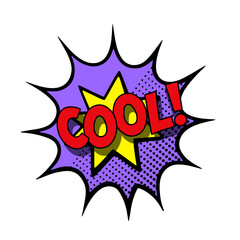 Cool comic book style expression appearing in a speech bubble with a star shape