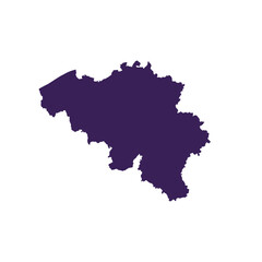 Obraz premium Map of Belgium, sign silhouette. World Map Globe. Vector Illustration isolated on white background. Europe continent
