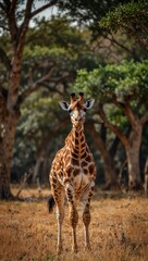 Obraz premium Giraffe in its natural habitat.
