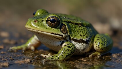 Fototapeta premium Green frog (Pelophylax esculentus).
