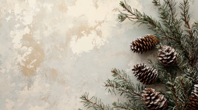 Winter Wonderland:  A cozy winter scene with pine branches, pinecones, and a hint of frost, perfect for adding a touch of holiday magic to your designs. 