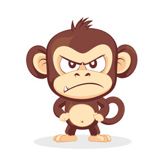Obraz premium vector flat style angry monkey white background .Generative AI