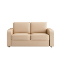 Stylish beige sofa with modern design, white isolate background transparent background.
