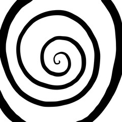 Monochrome psychedelic background. Vector spiral pattern. Optical illusion style. Hand drawn abstract illustration