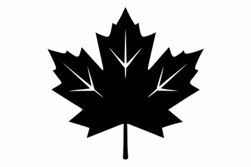 Canadian maple leaf black silhouette vector, maple leaf icon