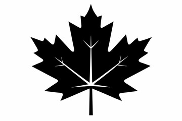 Canadian maple leaf black silhouette vector, maple leaf icon