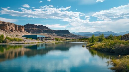 Serene Canyon Lake Reflection 