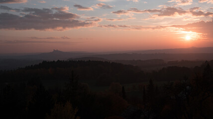 sunset over the mountains