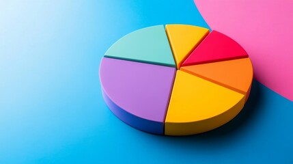 Obraz premium Colorful Pie Chart on Blue Background