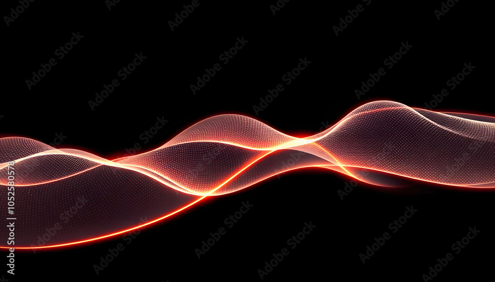 Wall mural modern abstract glowing wave background. dynamic flowing wave lines design element. futuristic techn