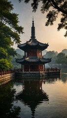 Obraz premium Leifeng Pagoda in Hangzhou, China.