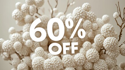 A striking display of spherical decor pieces highlighting a significant discount