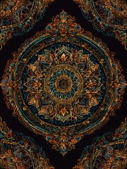 Obraz premium Mandala ornament template, featuring Ottoman and Arabic designs.