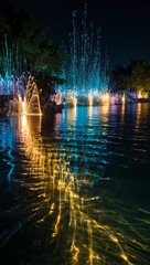 Fototapeta premium Mesmerizing water and light display.