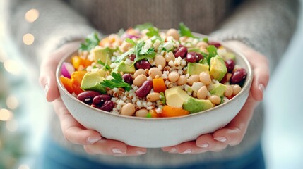 Group of women preparing healthy salads in a bright kitchen during a cooking class