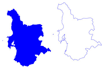 Obraz premium Oristano province (Italy, Italian Republic, Sardinia region) map vector illustration, scribble sketch Province of Oristano map