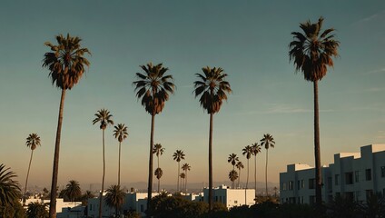 Obraz premium Palm trees in Los Angeles.