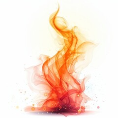 Obraz premium An abstract fire symbol with imaginative flame shapes and vibrant colors, set on a white background