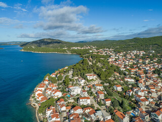 Fototapeta premium Croatia - Tribunj - Dalmatia - Beautiful drone photo of the city of Tribunj