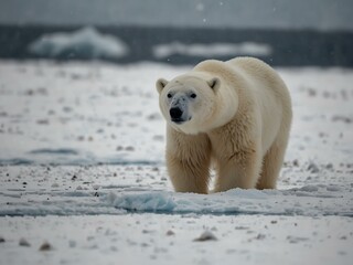 Polar bear in its natural environment.