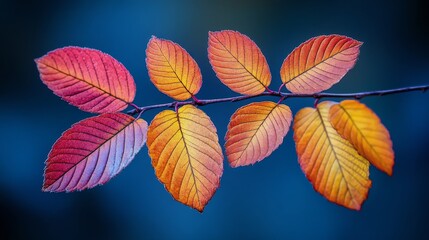 Autumn leaves glistening in the soft light of evening during the fall season