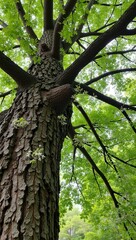 Beautiful black locust tree with white flowers and small oval leaves