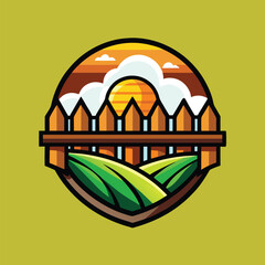 Sunset over rolling hills with a wooden fence.