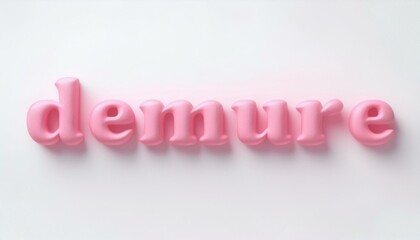 Playful Pink Typography of 'Demure'
